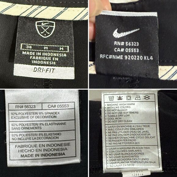 Nike Golf Dri Fit Chino Golf Shorts Men's Size 34 Performance Black - Picture 9 of 16
